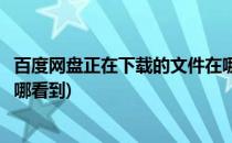 百度网盘正在下载的文件在哪看(百度网盘正在下载的文件在哪看到)