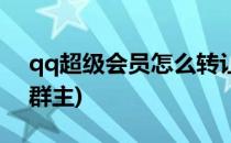 qq超级会员怎么转让(qq超级会员怎么转让群主)