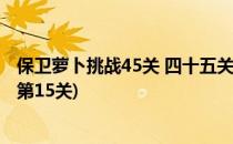 保卫萝卜挑战45关 四十五关金萝卜完美攻略(保卫萝卜45关第15关)