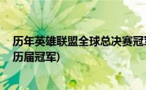 历年英雄联盟全球总决赛冠军和mvp(英雄联盟全球总决赛历届冠军)