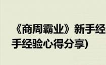 《商周霸业》新手经验心得(《商周霸业》新手经验心得分享)