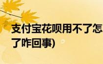 支付宝花呗用不了怎么回事(支付宝花呗用不了咋回事)