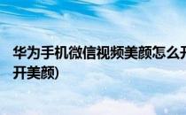 华为手机微信视频美颜怎么开(华为nova8pro微信视频怎么开美颜)