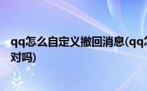 qq怎么自定义撤回消息(qq怎么自定义撤回消息对方看不到对吗)