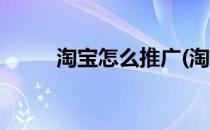 淘宝怎么推广(淘宝怎么推广商品)