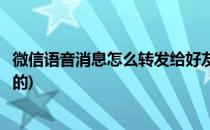 微信语音消息怎么转发给好友(微信语音消息怎么转发给好友的)