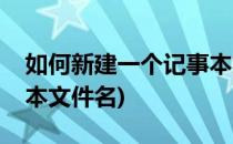 如何新建一个记事本文件(如何新建一个记事本文件名)