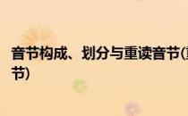 音节构成、划分与重读音节(重读音节分为什么音节和什么音节)