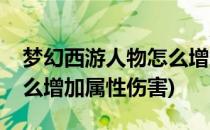 梦幻西游人物怎么增加属性(梦幻西游人物怎么增加属性伤害)
