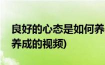 良好的心态是如何养成的(良好的心态是如何养成的视频)