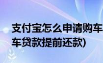 支付宝怎么申请购车贷款(支付宝怎么申请购车贷款提前还款)