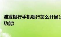 浦发银行手机银行怎么开通(浦发银行手机银行怎么开通转账功能)
