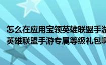怎么在应用宝领英雄联盟手游专属等级礼包(怎么在应用宝领英雄联盟手游专属等级礼包啊)