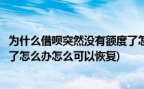 为什么借呗突然没有额度了怎么办(为什么借呗突然没有额度了怎么办怎么可以恢复)