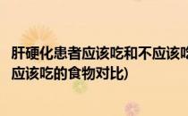 肝硬化患者应该吃和不应该吃的食物(肝硬化患者应该吃和不应该吃的食物对比)