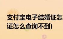 支付宝电子结婚证怎么查询(支付宝电子结婚证怎么查询不到)
