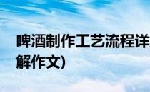 啤酒制作工艺流程详解(啤酒制作工艺流程详解作文)