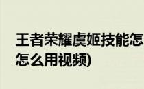 王者荣耀虞姬技能怎么用(王者荣耀虞姬技能怎么用视频)