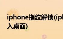 iphone指纹解锁(iphone指纹解锁后直接进入桌面)