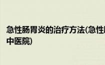 急性肠胃炎的治疗方法(急性肠胃炎的治疗方法于彦芳崇文门中医院)