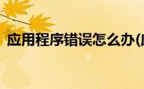 应用程序错误怎么办(应用程序错误怎么办?)