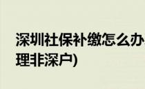 深圳社保补缴怎么办理(深圳社保补缴怎么办理非深户)