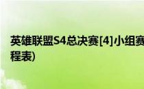英雄联盟S4总决赛[4]小组赛赛程指南(英雄联盟s4总决赛赛程表)