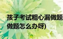 孩子考试粗心漏做题怎么办(孩子考试粗心漏做题怎么办呀)