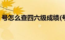 号怎么查四六级成绩(号怎么查四六级成绩单)