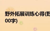 野外拓展训练心得(野外拓展训练心得体会1000字)