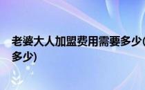 老婆大人加盟费用需要多少(老婆大人加盟费用和条件?利润多少)