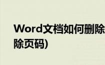 Word文档如何删除页码(Word文档怎样删除页码)
