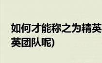 如何才能称之为精英团队(如何才能称之为精英团队呢)