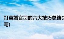 打离婚官司的六大技巧总结(打离婚官司的六大技巧总结怎么写)