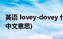 英语 lovey-dovey 什么意思(loveydovey的中文意思)