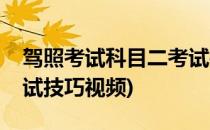 驾照考试科目二考试技巧(驾照考试科目二考试技巧视频)