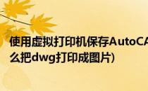 使用虚拟打印机保存AutoCAD图片DWG为JPG格式(cad怎么把dwg打印成图片)