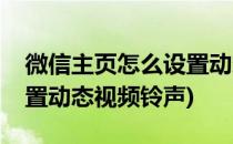 微信主页怎么设置动态视频(微信主页怎么设置动态视频铃声)