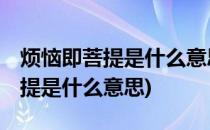 烦恼即菩提是什么意思(疾病本慈悲,烦恼即菩提是什么意思)