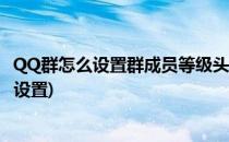 QQ群怎么设置群成员等级头衔(qq群成员等级头衔名称怎么设置)