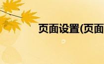 页面设置(页面设置怎么设置)