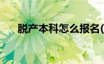 脱产本科怎么报名(脱产本科报名条件)