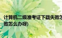 计算机二级准考证下载失败怎么办(计算机二级准考证下载失败怎么办呀)
