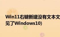 Win11右键新建没有文本文档怎么办(右键新建文本文档不见了Windows10)