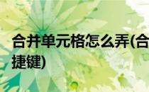 合并单元格怎么弄(合并单元格怎么弄word快捷键)