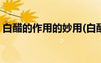 白醋的作用的妙用(白醋的作用的妙用是什么)