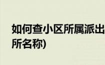 如何查小区所属派出所(如何查小区所属派出所名称)