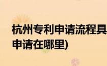 杭州专利申请流程具体该如何申请(杭州专利申请在哪里)