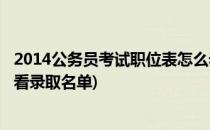 2014公务员考试职位表怎么看(2014公务员考试职位表怎么看录取名单)