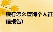 银行怎么查询个人征信(银行怎么查询个人征信报告)